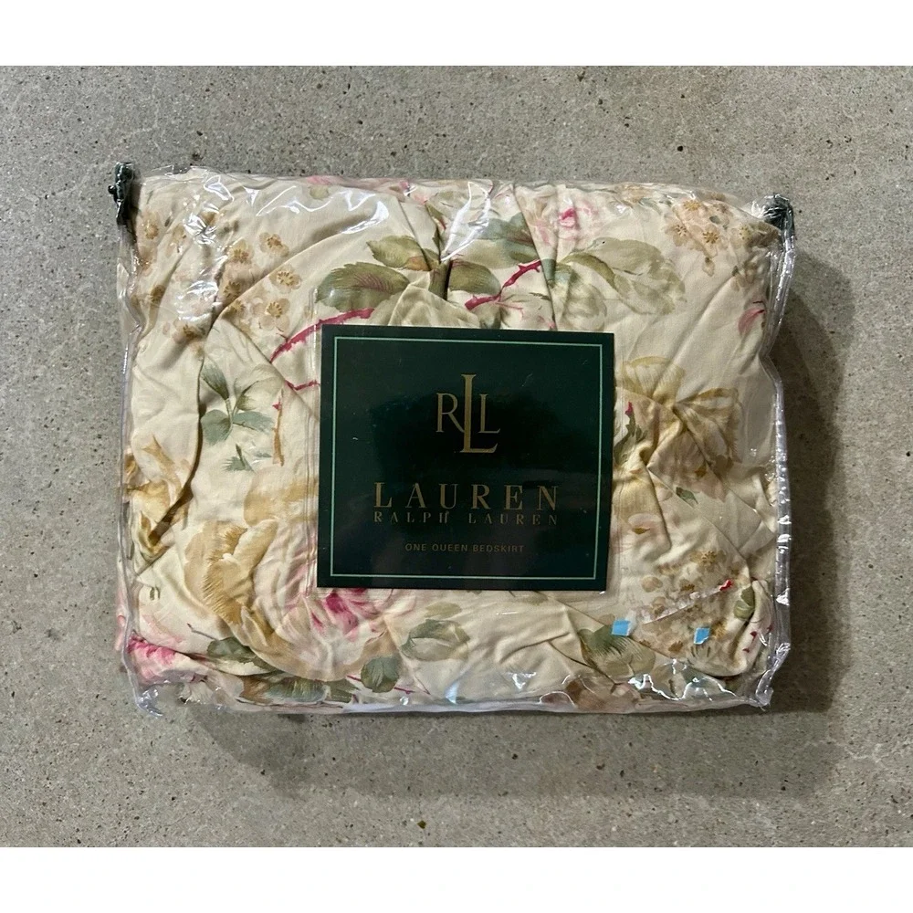 Ralph Lauren Woodstock Garden Queen Bedskirt Dust Ruffle Queen Floral Cottage